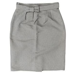 Max Mara Weekend Black White Printed Bow Belt Knee Length Pencil Skirt size 4